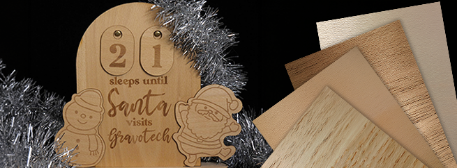 Laser Wood engraving material range for Christmas