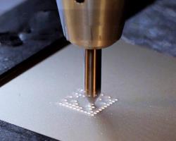 Dot peen marking of a datamatrix code on metal surface