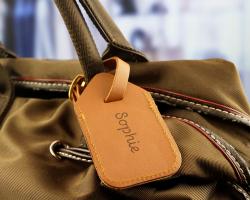 Customise leather luggage tag