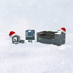 M20 X, WeLase™ and LightSpeed 300 engraving machines in the snow