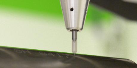 Dot peen 3D Stylus marking a cylinder without rotary device.