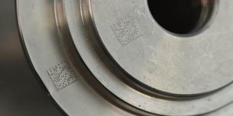 Multi-level dot peen marking on metal parts