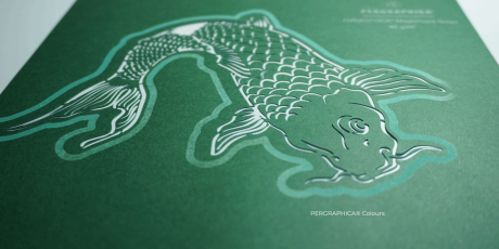 Koi fish cut on Pergraphica® Colours