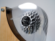 Laser cut acrylic trophy in bike gear shape, layered for a 3D motion effect